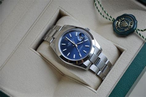 goldene rolex datejust mit blauem zifferblatt|rolex datejust edelstahl.